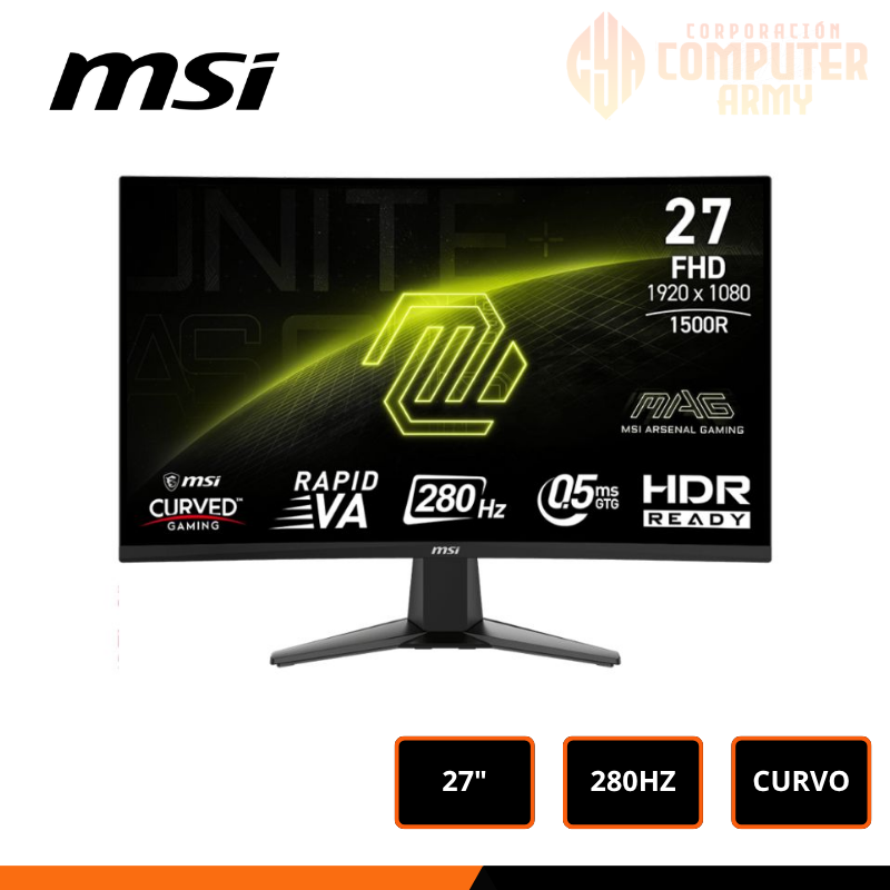 MONITORES (1) MONITOR MSI MAG 276CXF 280HZ 27P 0.5MS CURVO - Imagen 1