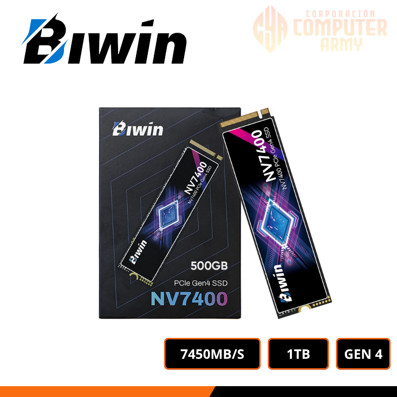 ERP-2032-1.png UNIDAD ESTADO SOLIDO 1TB BIWIN 1000GB NV7400 M.2 7450 MB/S PCLE 4.0 - Imagen 1